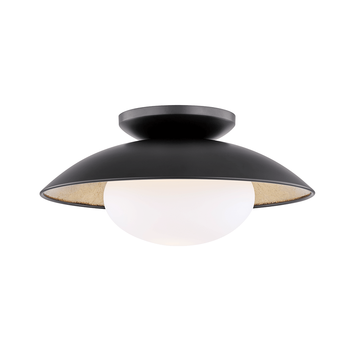 Mitzi | Cadence Semi Flush in Black, Small White Cliff Studio Flush Mount Lights