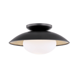Mitzi | Cadence Semi Flush in Black, Small White Cliff Studio Flush Mount Lights