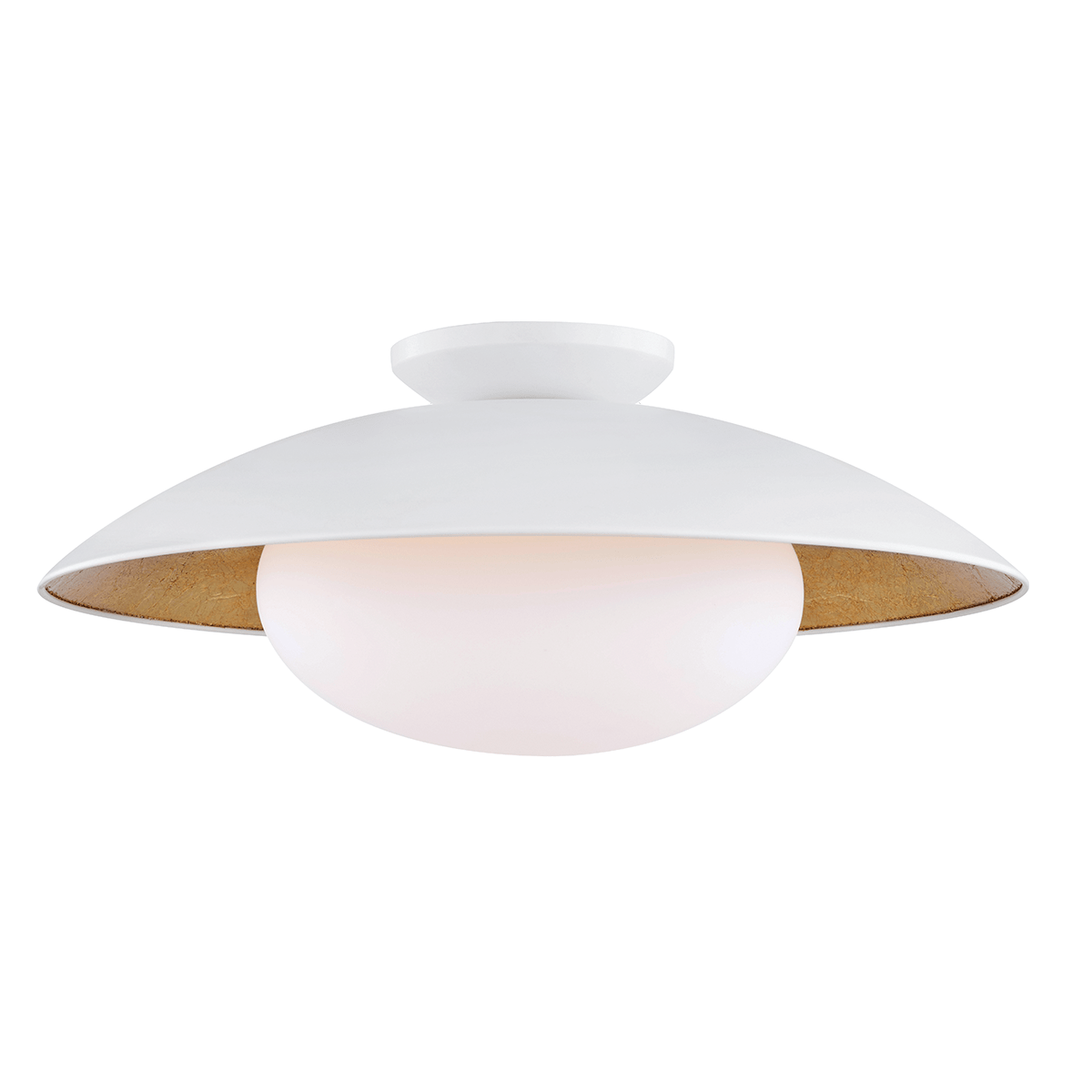Mitzi | Cadence Semi Flush in White, Large White Cliff Studio Flush Mount Lights