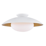 Mitzi | Cadence Semi Flush in White, Large White Cliff Studio Flush Mount Lights