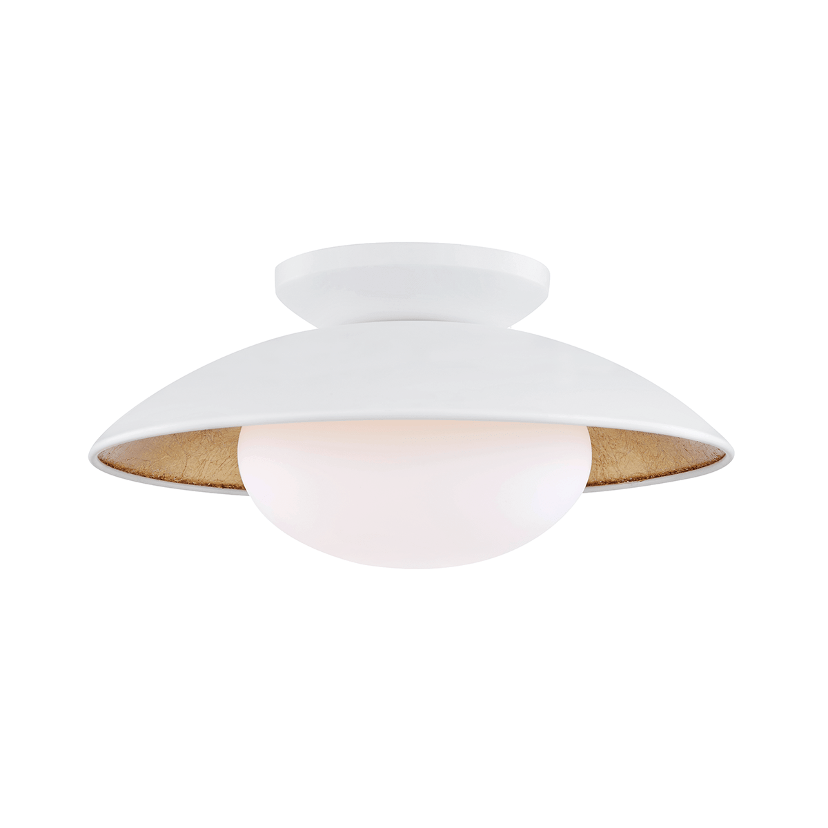 Mitzi | Cadence Semi Flush in White, Small White Cliff Studio Flush Mount Lights