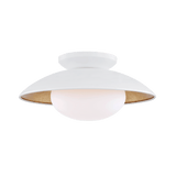 Mitzi | Cadence Semi Flush in White, Small White Cliff Studio Flush Mount Lights
