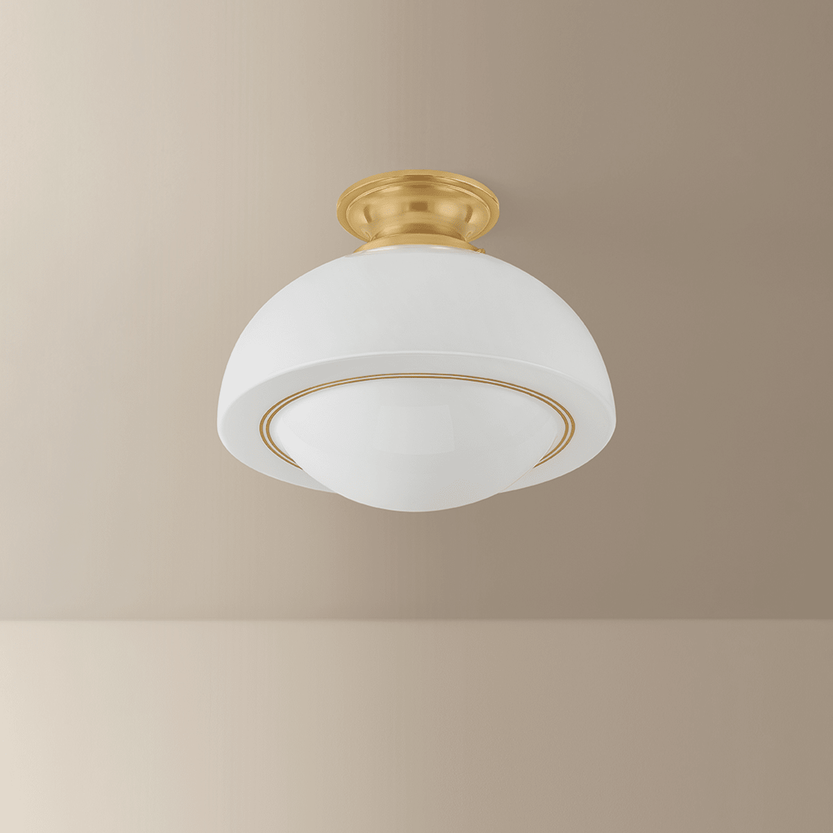 Mitzi | Celine Semi Flush - AGED BRASS White Cliff Studio Semi Flush