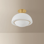 Mitzi | Celine Semi Flush - AGED BRASS White Cliff Studio Semi Flush