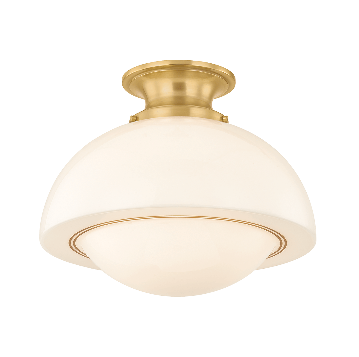 Mitzi | Celine Semi Flush - AGED BRASS White Cliff Studio Semi Flush