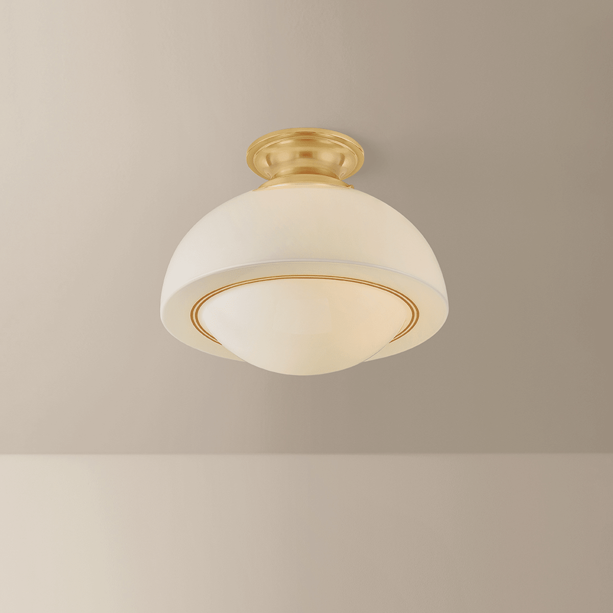 Mitzi | Celine Semi Flush - AGED BRASS White Cliff Studio Semi Flush