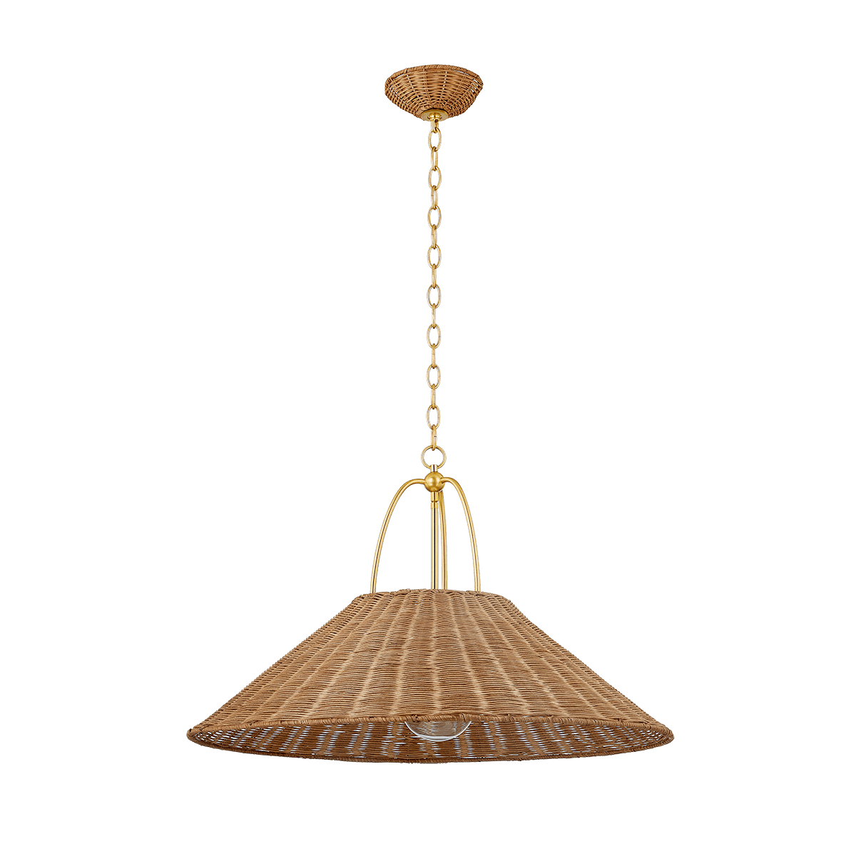 Mitzi | Davida Pendant in Aged Brass, Large White Cliff Studio Pendant Lighting