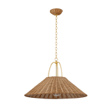 Mitzi | Davida Pendant in Aged Brass, Large White Cliff Studio Pendant Lighting