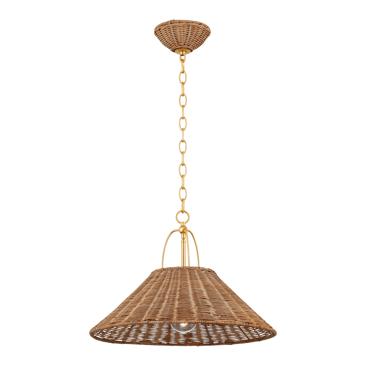 Mitzi | Davida Pendant in Aged Brass, Small White Cliff Studio Pendant Lighting