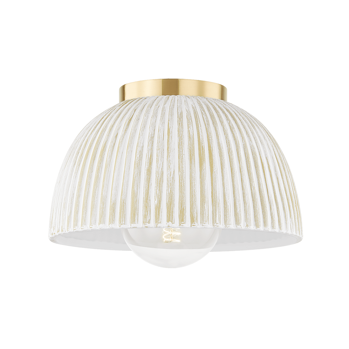 Mitzi | Eloise Flush Mount in Aged Brass White Cliff Studio Flush Mount Lights