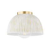 Mitzi | Eloise Flush Mount in Aged Brass White Cliff Studio Flush Mount Lights