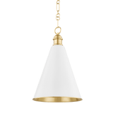 Mitzi | Fenimore Pendant in Aged Brass, H761701A-AGB/SWH White Cliff Studio Pendant Lighting
