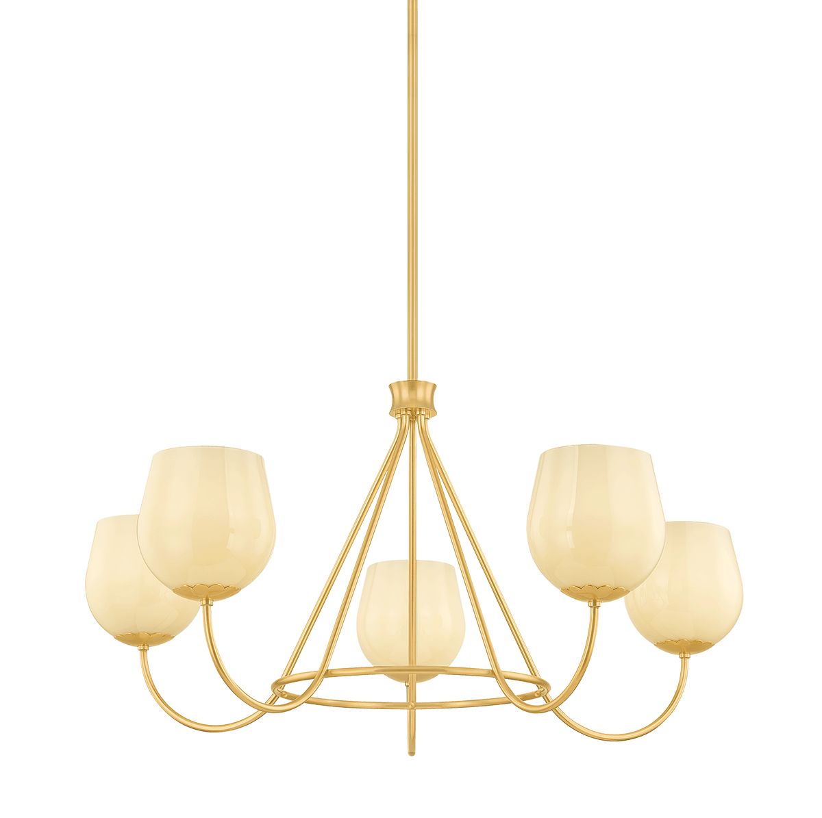 Mitzi | Genevieve Chandelier - AGED BRASS White Cliff Studio Chandelier