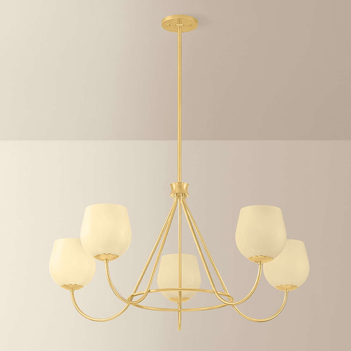 Mitzi | Genevieve Chandelier - AGED BRASS White Cliff Studio Chandelier