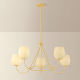 Mitzi | Genevieve Chandelier - AGED BRASS White Cliff Studio Chandelier