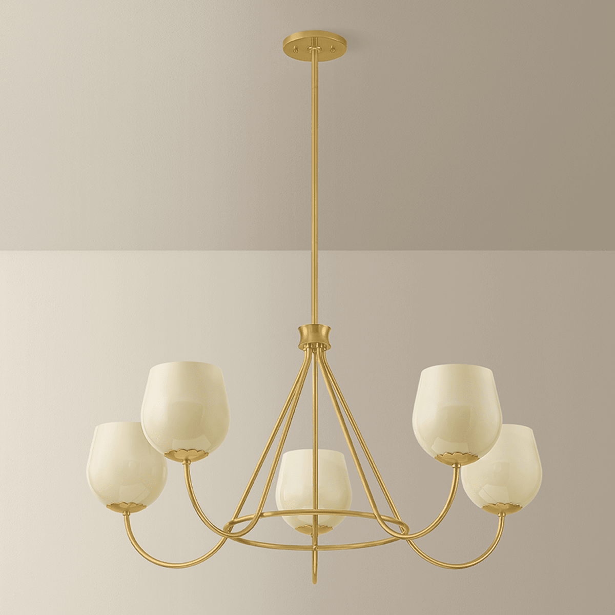 Mitzi | Genevieve Chandelier - AGED BRASS White Cliff Studio Chandelier