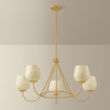 Mitzi | Genevieve Chandelier - AGED BRASS White Cliff Studio Chandelier