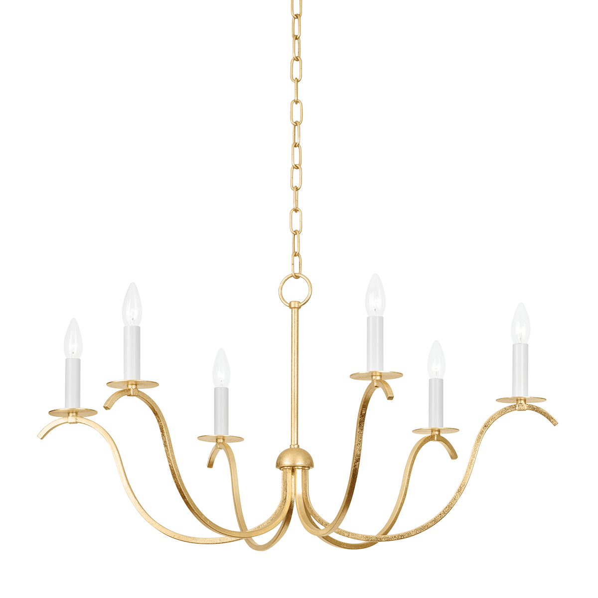 Mitzi | Jaclin Chandelier in Gold Leaf, Large White Cliff Studio Chandelier