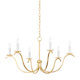Mitzi | Jaclin Chandelier in Gold Leaf, Large White Cliff Studio Chandelier