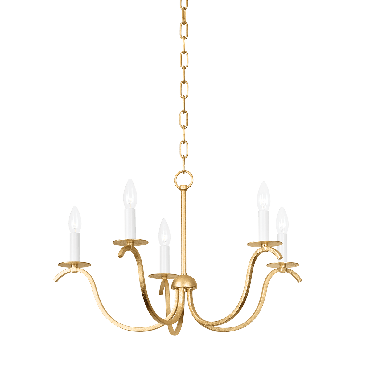 Mitzi | Jaclin Chandelier in Gold Leaf, Small White Cliff Studio Chandelier