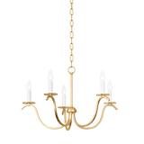 Mitzi | Jaclin Chandelier in Gold Leaf, Small White Cliff Studio Chandelier