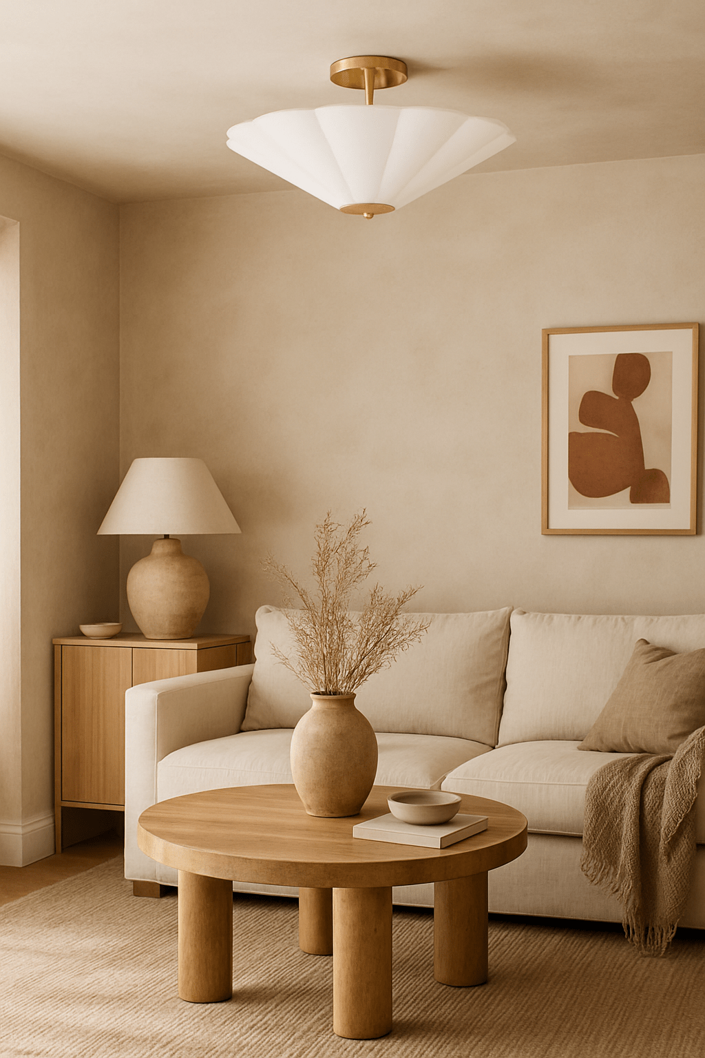 Mitzi | Jane Scalloped Semi Flush Light White Cliff Studio Flush Mount Lights