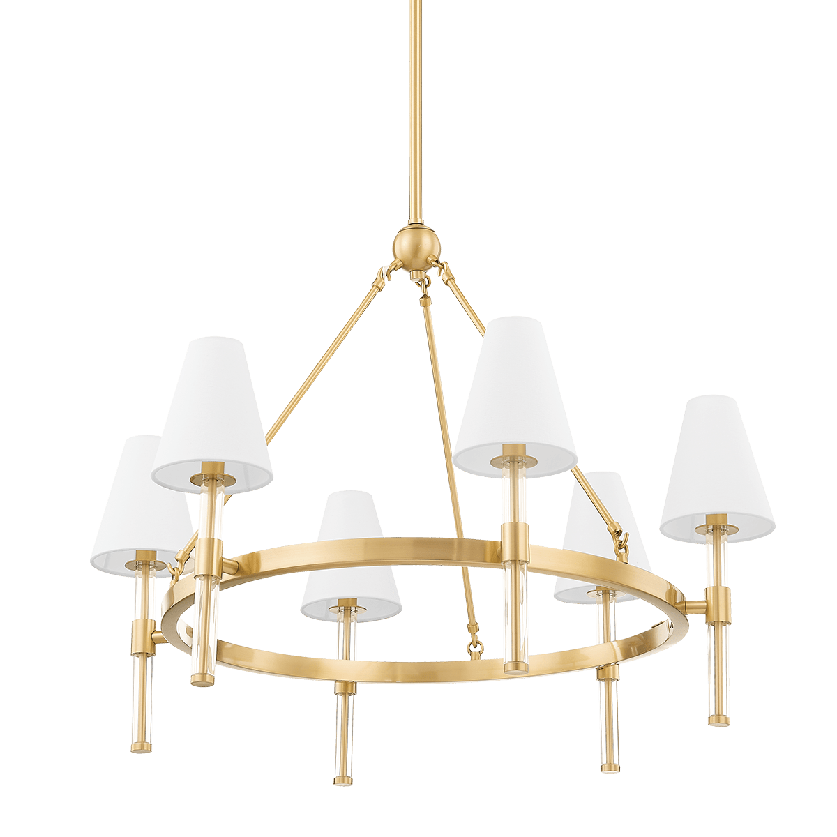 Mitzi | Janelle Chandelier in Aged Brass White Cliff Studio Chandelier