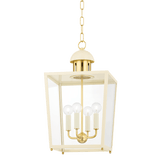 Mitzi | June Lantern in Aged Brass, Small White Cliff Studio Pendant Lighting