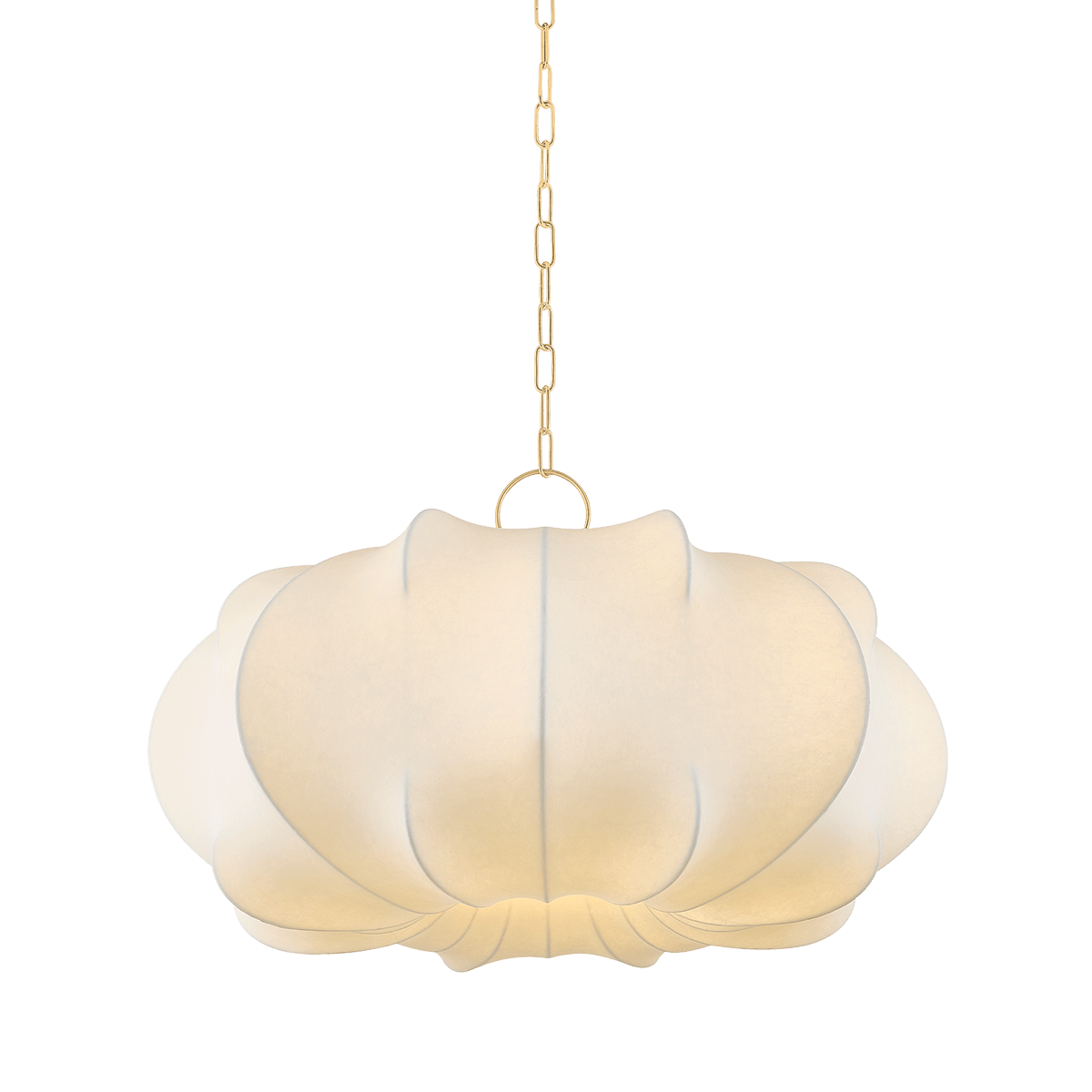 Mitzi | Keilah Pendant in Aged Brass, Large White Cliff Studio Pendant Lighting
