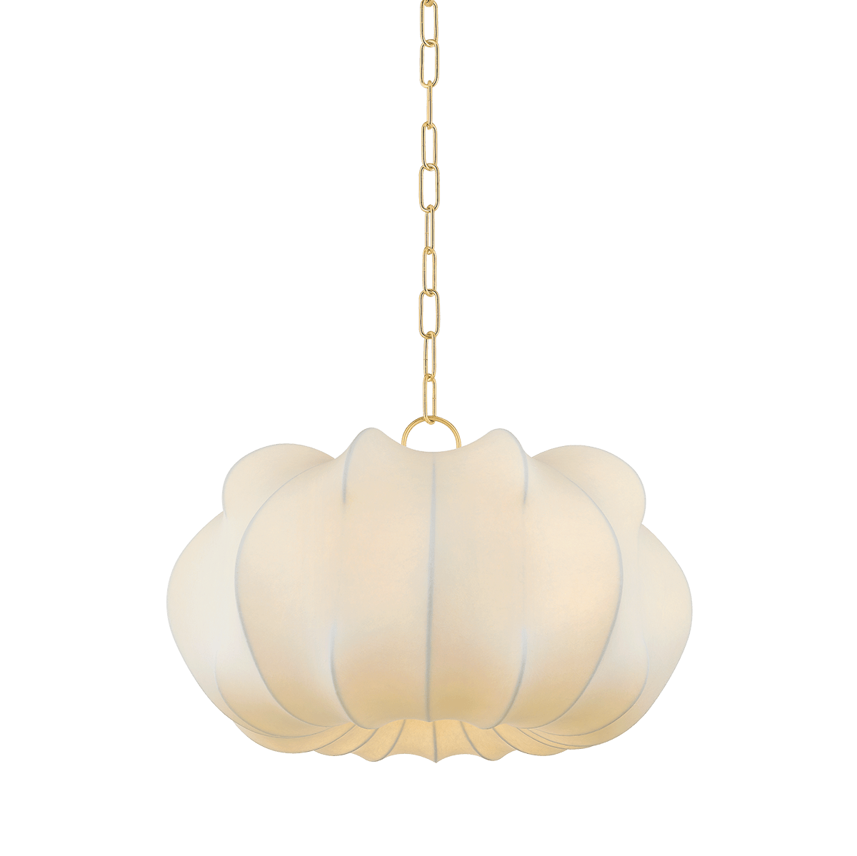 Mitzi | Keilah Pendant in Aged Brass, Small White Cliff Studio Pendant Lighting