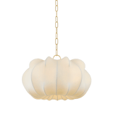 Mitzi | Keilah Pendant in Aged Brass, Small White Cliff Studio Pendant Lighting