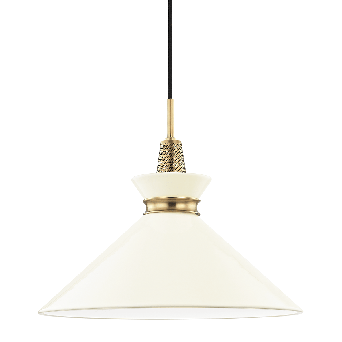 Mitzi | Kiki Pendant in Aged Brass, H251701L-AGB/CR White Cliff Studio Pendant Lighting
