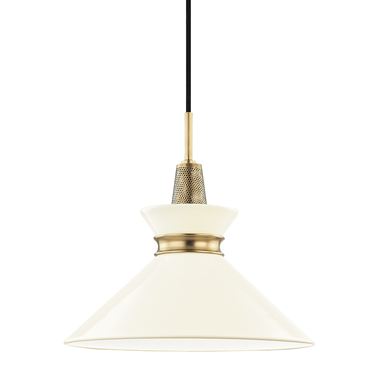 Mitzi | Kiki Pendant in Aged Brass, H251701S-AGB/CR White Cliff Studio Pendant Lighting