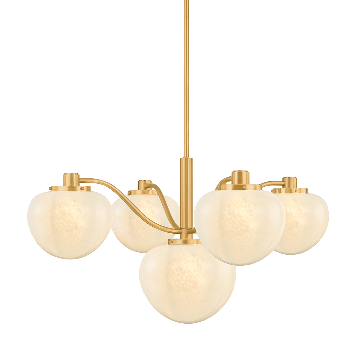 Mitzi | Kristen Chandelier in Aged Brass, Large White Cliff Studio Chandelier