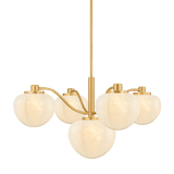 Mitzi | Kristen Chandelier in Aged Brass, Large White Cliff Studio Chandelier