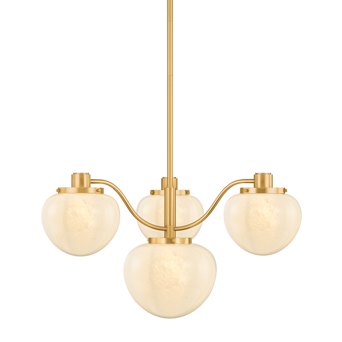 Mitzi | Kristen Chandelier in Aged Brass, Small White Cliff Studio Chandelier