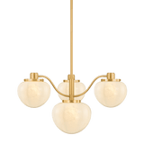 Mitzi | Kristen Chandelier in Aged Brass, Small White Cliff Studio Chandelier