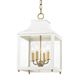 Mitzi | Leigh Lantern in Aged Brass, Small White Cliff Studio Pendant Lighting