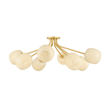 Mitzi | Lisette Semi Flush in Aged Brass, Large White Cliff Studio Flush Mount Lights