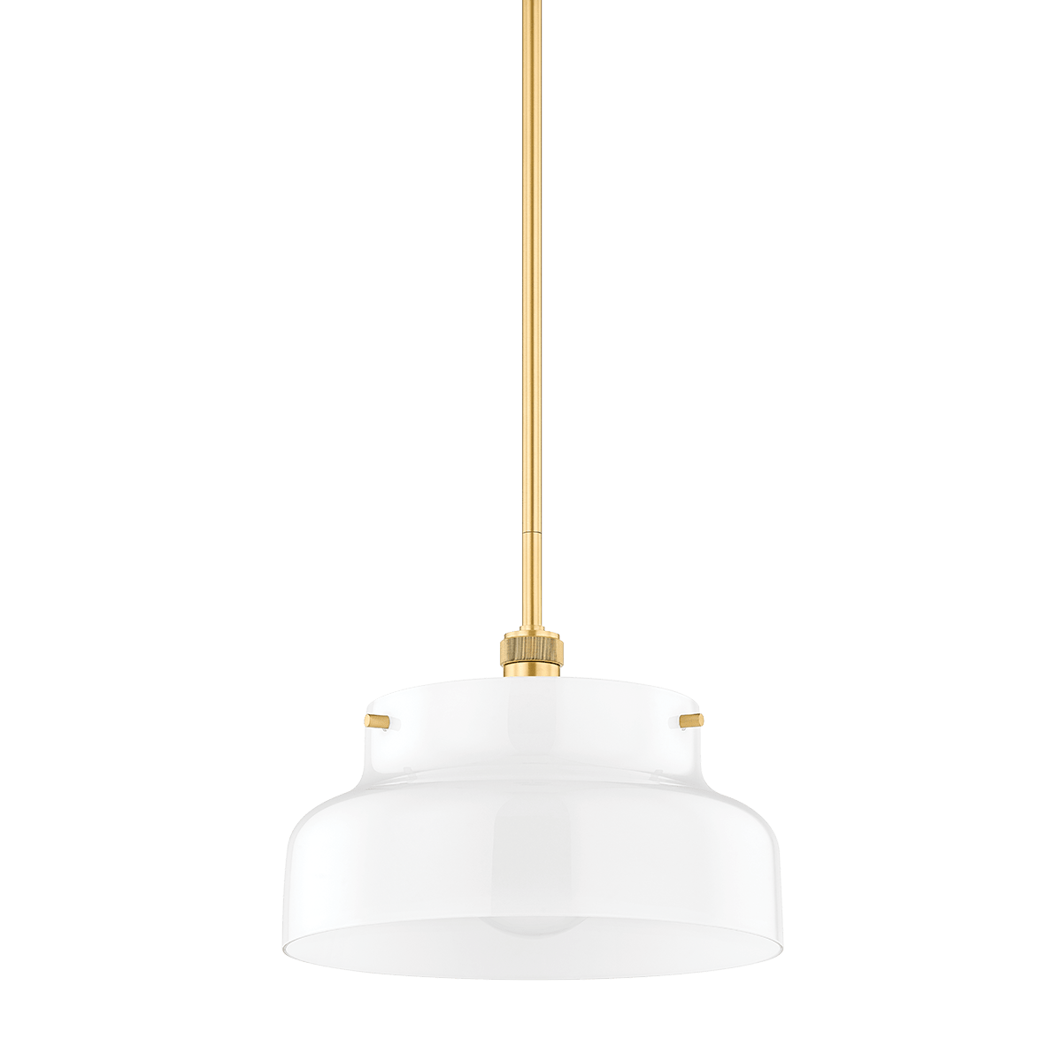 Mitzi | Luella Pendant in Aged Brass, Large White Cliff Studio Pendant Lighting