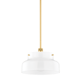 Mitzi | Luella Pendant in Aged Brass, Large White Cliff Studio Pendant Lighting