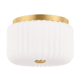 Mitzi | Lydia Flush Mount in Aged Brass White Cliff Studio Flush Mount Lights