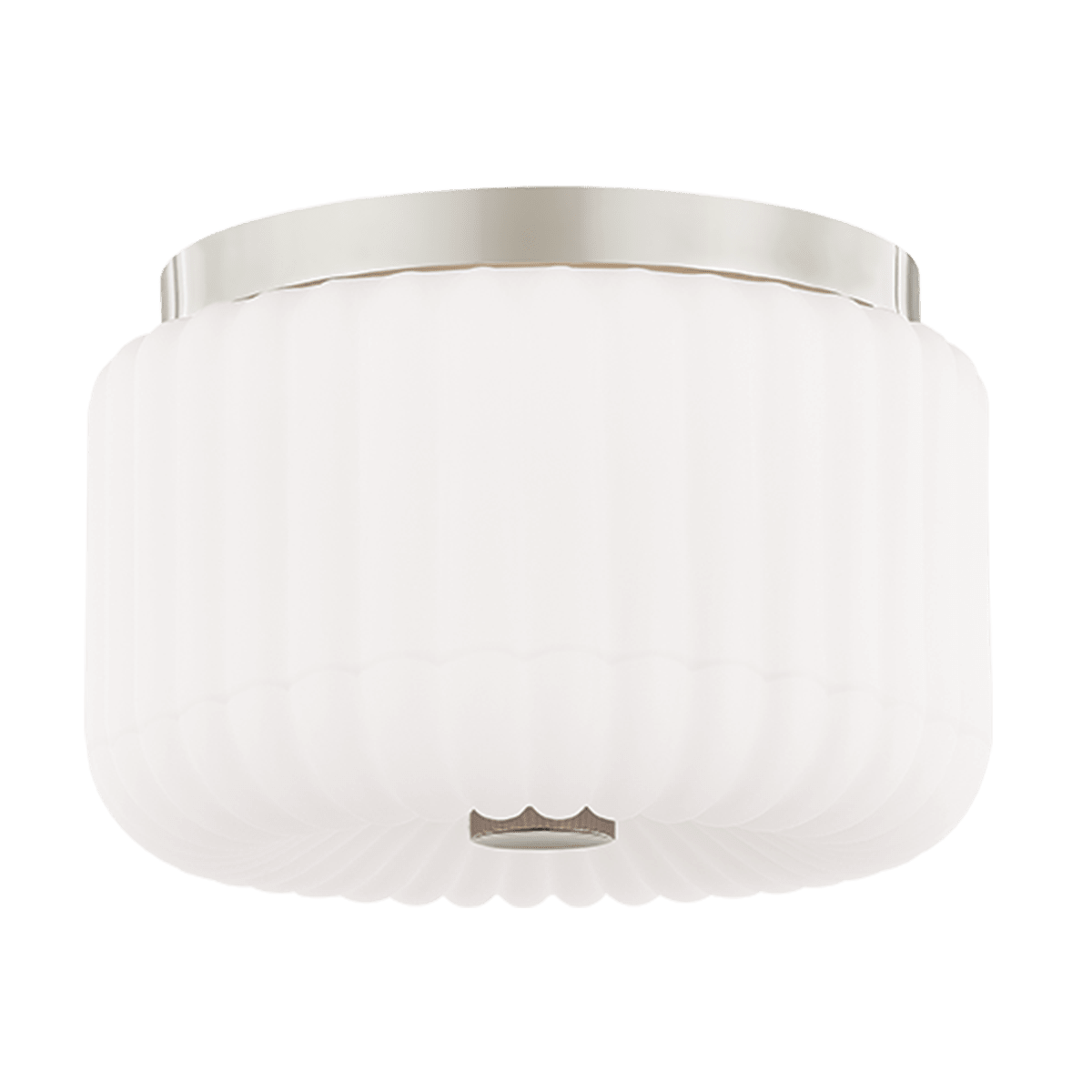 Mitzi | Lydia Flush Mount in Polished Nickel White Cliff Studio Flush Mount Lights