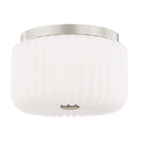 Mitzi | Lydia Flush Mount in Polished Nickel White Cliff Studio Flush Mount Lights