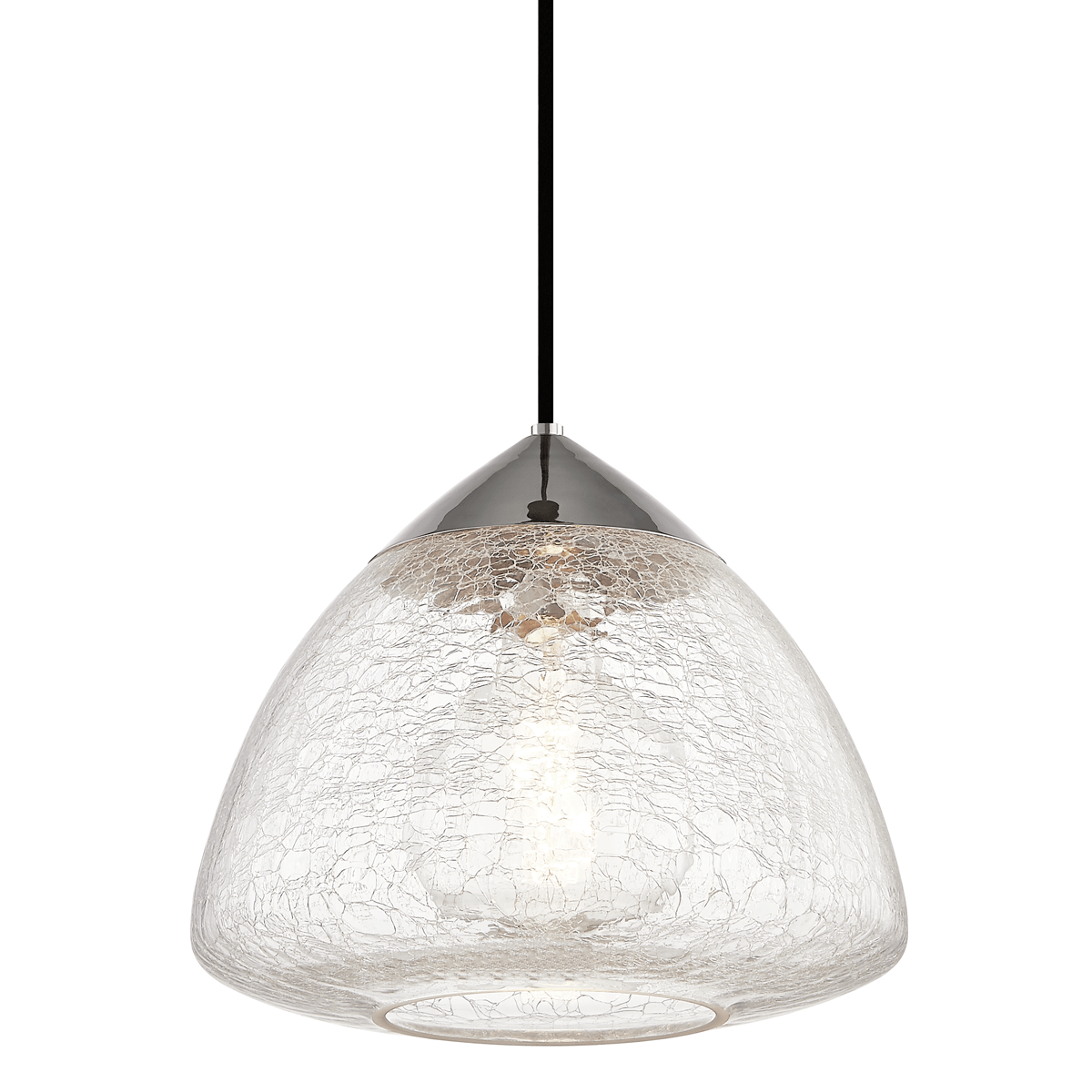 Mitzi | Maya Pendant in Polished Nickel, Large White Cliff Studio Pendant Lighting