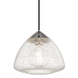 Mitzi | Maya Pendant in Polished Nickel, Large White Cliff Studio Pendant Lighting