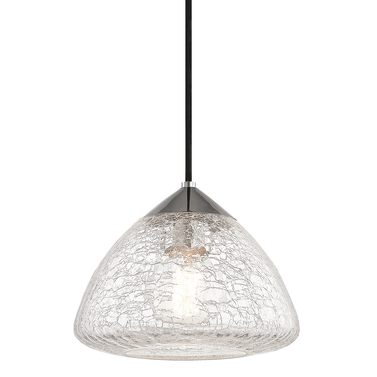 Mitzi | Maya Pendant in Polished Nickel, Small White Cliff Studio Pendant Lighting