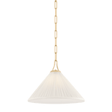Mitzi | Merida Pendant in Aged Brass, Small White Cliff Studio Pendant Lighting