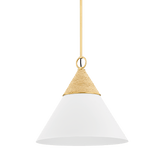 Mitzi | Mica Pendant in Aged Brass White Cliff Studio Pendant Lighting