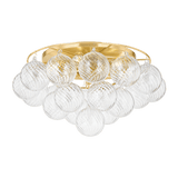 Mitzi | Mimi Flush Mount in Aged Brass, H711506A-AGB White Cliff Studio Flush Mount Lights